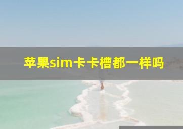 苹果sim卡卡槽都一样吗