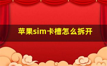 苹果sim卡槽怎么拆开