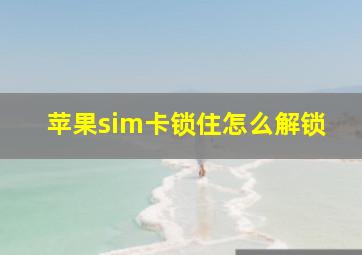 苹果sim卡锁住怎么解锁