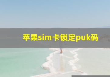 苹果sim卡锁定puk码