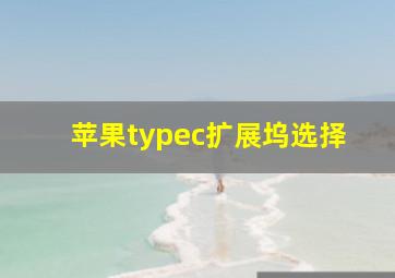 苹果typec扩展坞选择