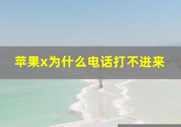 苹果x为什么电话打不进来