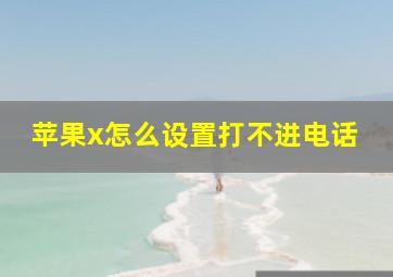 苹果x怎么设置打不进电话