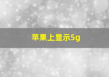 苹果上显示5g