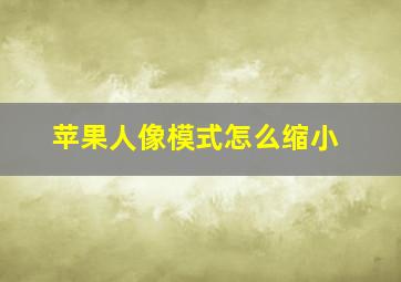 苹果人像模式怎么缩小