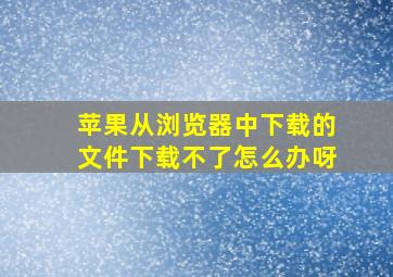 苹果从浏览器中下载的文件下载不了怎么办呀