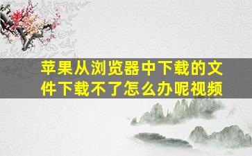 苹果从浏览器中下载的文件下载不了怎么办呢视频