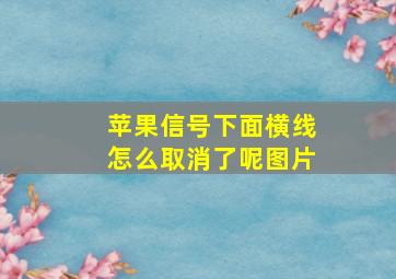 苹果信号下面横线怎么取消了呢图片