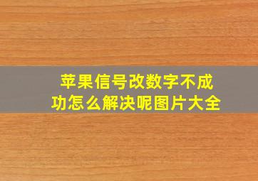 苹果信号改数字不成功怎么解决呢图片大全