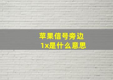 苹果信号旁边1x是什么意思