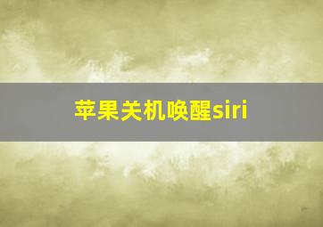 苹果关机唤醒siri