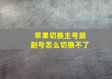 苹果切换主号跟副号怎么切换不了