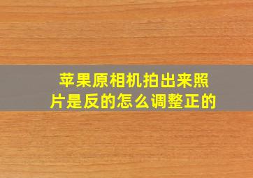 苹果原相机拍出来照片是反的怎么调整正的