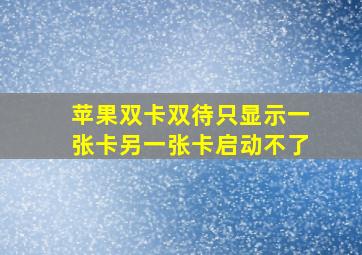 苹果双卡双待只显示一张卡另一张卡启动不了