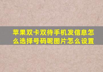 苹果双卡双待手机发信息怎么选择号码呢图片怎么设置