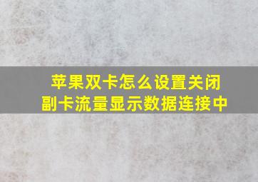 苹果双卡怎么设置关闭副卡流量显示数据连接中