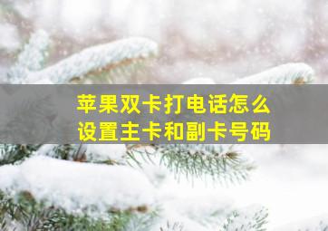 苹果双卡打电话怎么设置主卡和副卡号码