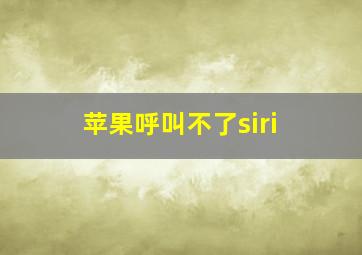 苹果呼叫不了siri