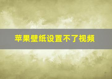 苹果壁纸设置不了视频