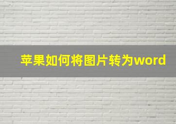 苹果如何将图片转为word