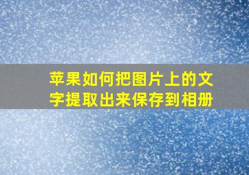 苹果如何把图片上的文字提取出来保存到相册