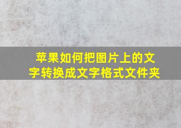 苹果如何把图片上的文字转换成文字格式文件夹