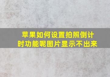 苹果如何设置拍照倒计时功能呢图片显示不出来