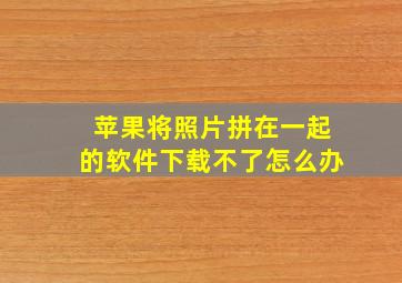 苹果将照片拼在一起的软件下载不了怎么办