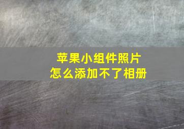 苹果小组件照片怎么添加不了相册