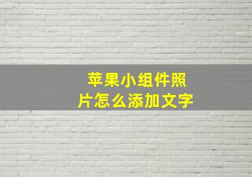 苹果小组件照片怎么添加文字