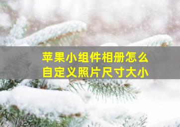 苹果小组件相册怎么自定义照片尺寸大小