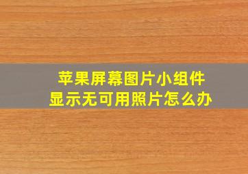 苹果屏幕图片小组件显示无可用照片怎么办