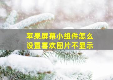 苹果屏幕小组件怎么设置喜欢图片不显示