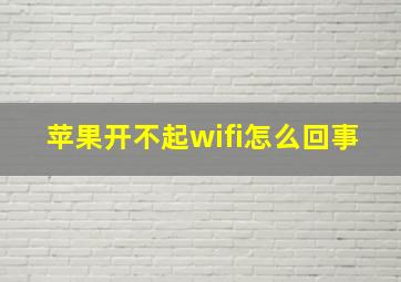 苹果开不起wifi怎么回事