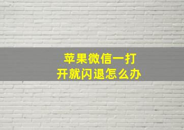 苹果微信一打开就闪退怎么办