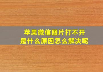 苹果微信图片打不开是什么原因怎么解决呢