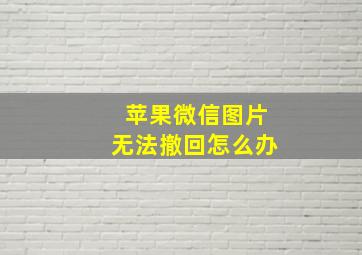 苹果微信图片无法撤回怎么办