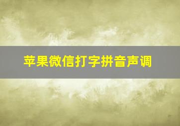 苹果微信打字拼音声调