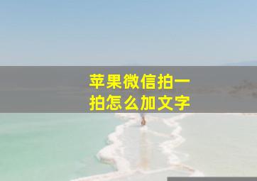 苹果微信拍一拍怎么加文字