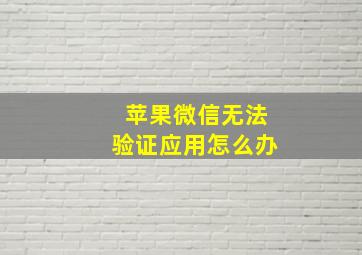 苹果微信无法验证应用怎么办