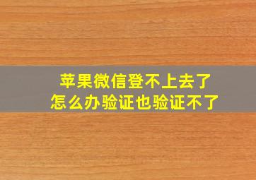 苹果微信登不上去了怎么办验证也验证不了