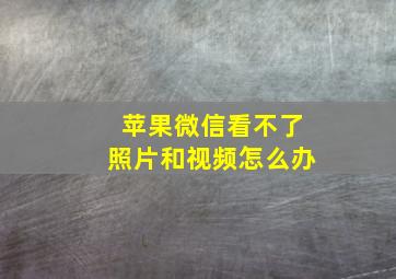 苹果微信看不了照片和视频怎么办