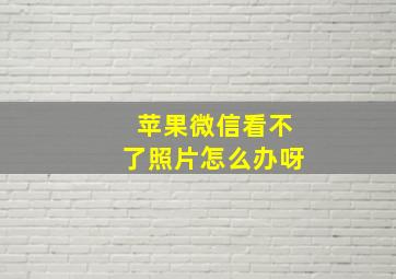 苹果微信看不了照片怎么办呀