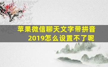 苹果微信聊天文字带拼音2019怎么设置不了呢