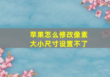 苹果怎么修改像素大小尺寸设置不了