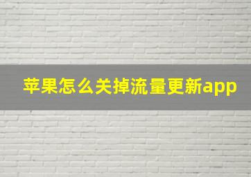 苹果怎么关掉流量更新app