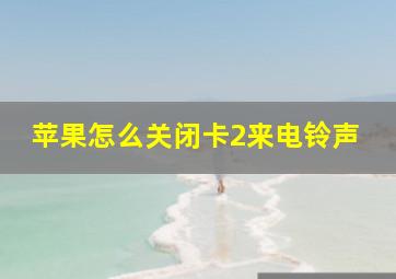 苹果怎么关闭卡2来电铃声