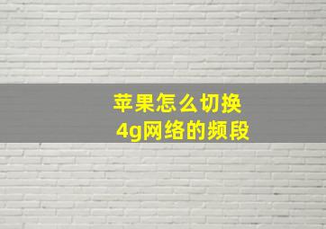 苹果怎么切换4g网络的频段