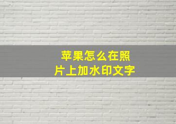 苹果怎么在照片上加水印文字