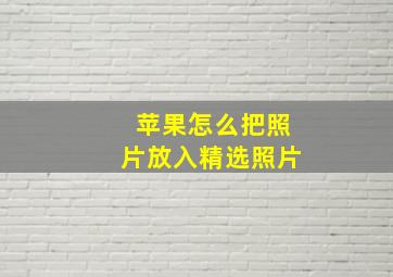 苹果怎么把照片放入精选照片